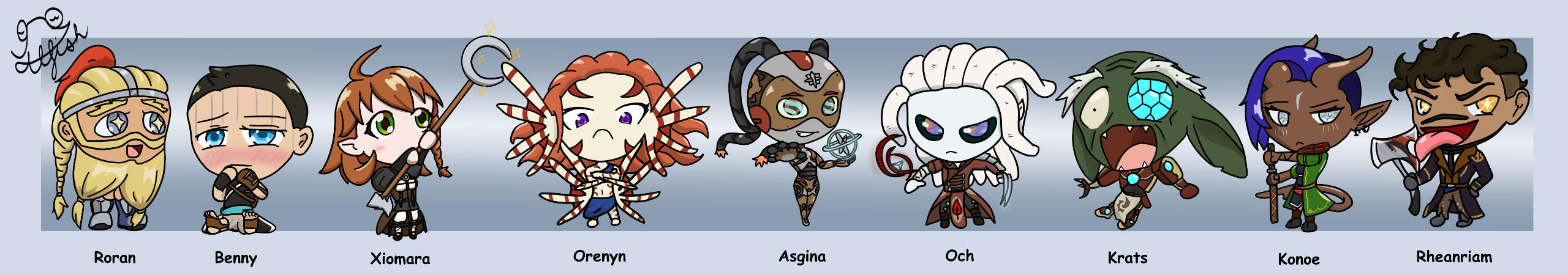 D&D Character Lineup (Chibi)